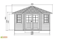 Solid Abri De Jardin Bois Nancy 28mm (305x305cm) -Garanta Jardin Magasin dimensions chalet s8207 1