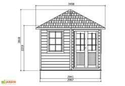 Solid Abri De Jardin Bois Nancy 28mm (305x305cm) -Garanta Jardin Magasin dimensions chalet s8207