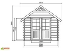 Solid Abri De Jardin Bois Limerick 28mm (298x388cm) Traité En Option -Garanta Jardin Magasin dimensions chalet s8505 1