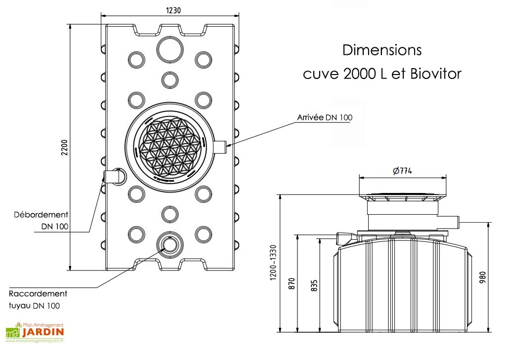 Cuve De Récupération D’eau De Pluie Enterrée – 2000 L Plate 8 Cuve De Récupération D’eau De Pluie Enterrée – 2000 L Plate – Image 6