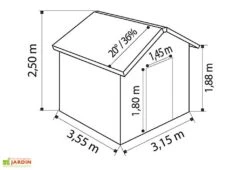 Grosfillex Abri De Jardin PVC Deco 11 -Garanta Jardin Magasin dimensions deco11 3d