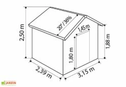 Grosfillex Abri De Jardin PVC Deco 7,5 -Garanta Jardin Magasin dimensions deco75 3d