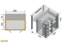 Abri De Jardin Bois Garten Q (200x200cm) -Garanta Jardin Magasin dimensions gartenq