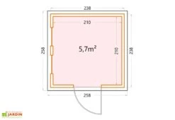 Abri De Jardin En Acier Galvanisé Porte Unique Luminato - 5,6 M² -Garanta Jardin Magasin dimensions luminato 2424