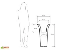 Pot De Fleurs En Polyéthylène Flos – Ø 48 X 85 Cm -Garanta Jardin Magasin dimensions pot de fleurs