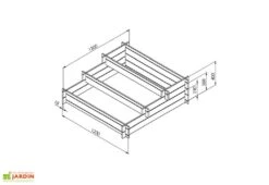 Carré Potager 3 étages En Bois Autoclave Brun – 120 X 120 X 40 Cm -Garanta Jardin Magasin dimensions potager bois