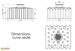 Cuve De Récupération D’eau De Pluie Enterrée – 5000 L Plate -Garanta Jardin Magasin dimensions recuperateur eau pluie enterree plat greenlife 5000l