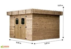 Abri De Jardin En Bois D’épicéa Traité Toit Bac Acier Thizy – 9 M² -Garanta Jardin Magasin dimensions remise jardin bois thizy
