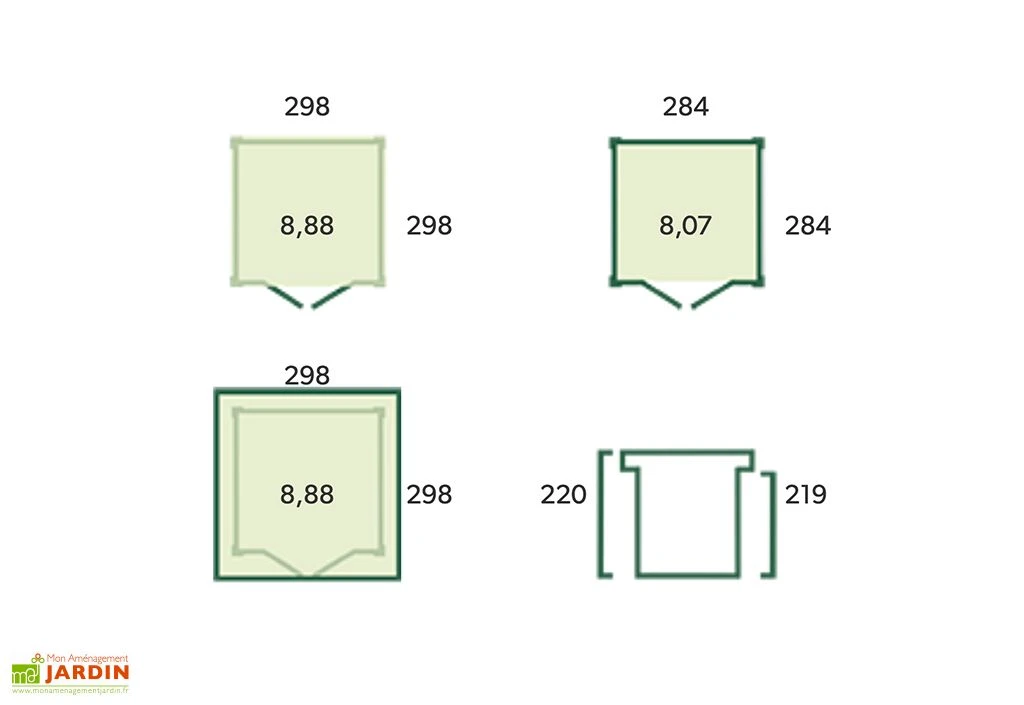 Abri De Jardin En Bois D’épicéa Brut 26 Mm – 8,8 M² 5 Abri De Jardin En Bois D’épicéa Brut 26 Mm – 8,8 M² – Image 3