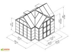 Serre De Jardin Polycarbonate Et Aluminium Victory Orangerie - 11 M² -Garanta Jardin Magasin dimensions serre jardin orangerie palram