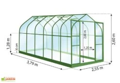 Serre De Jardin En Verre Trempé Lams 9,7 M² - Aloe Vert -Garanta Jardin Magasin dimensions serre lams aloe 9 70m2