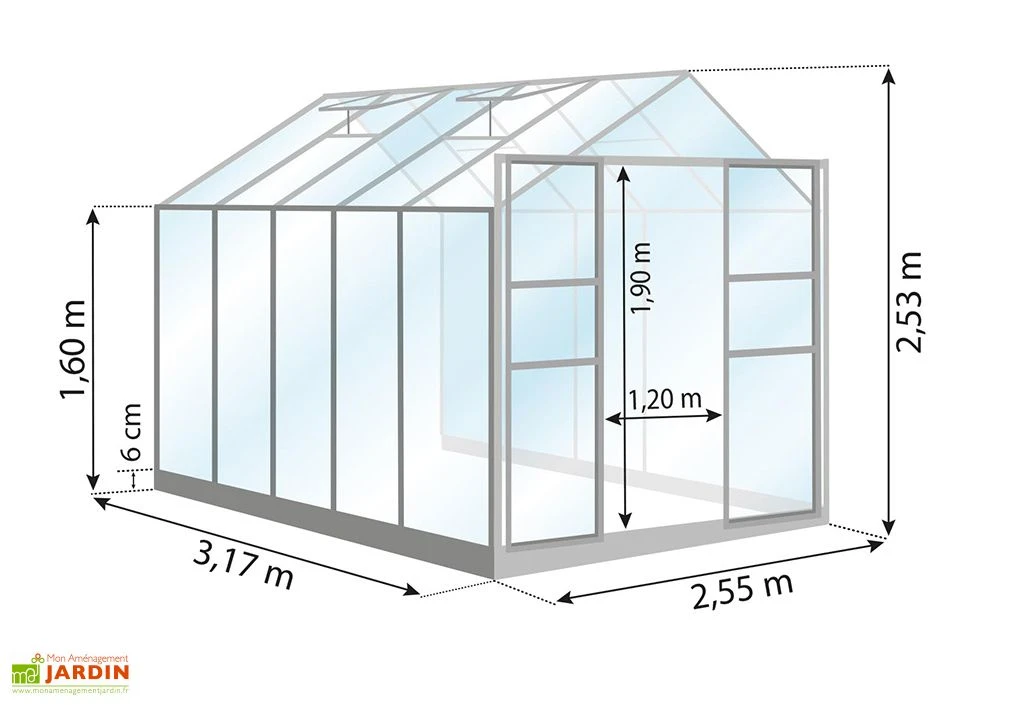 Serre De Jardin En Verre Trempé Lams 8,1 M² - Laurus Verte 4 Serre De Jardin En Verre Trempé Lams 8,1 M² - Laurus Verte – Image 2
