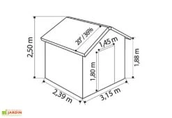 Grosfillex Abri De Jardin PVC Utility 7,5 -Garanta Jardin Magasin dimensions utility75 3d