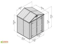 Abri De Jardin Skylight 2,8 M² Ambre | Palram - Canopia -Garanta Jardin Magasin dimensons abri jardin skylight amber 702396 palram