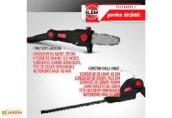 Outil De Jardinage 3 En 1 : Taille-haies, élagueuse Et Coupe Bordures – 20 V -Garanta Jardin Magasin elageuse sur batterie