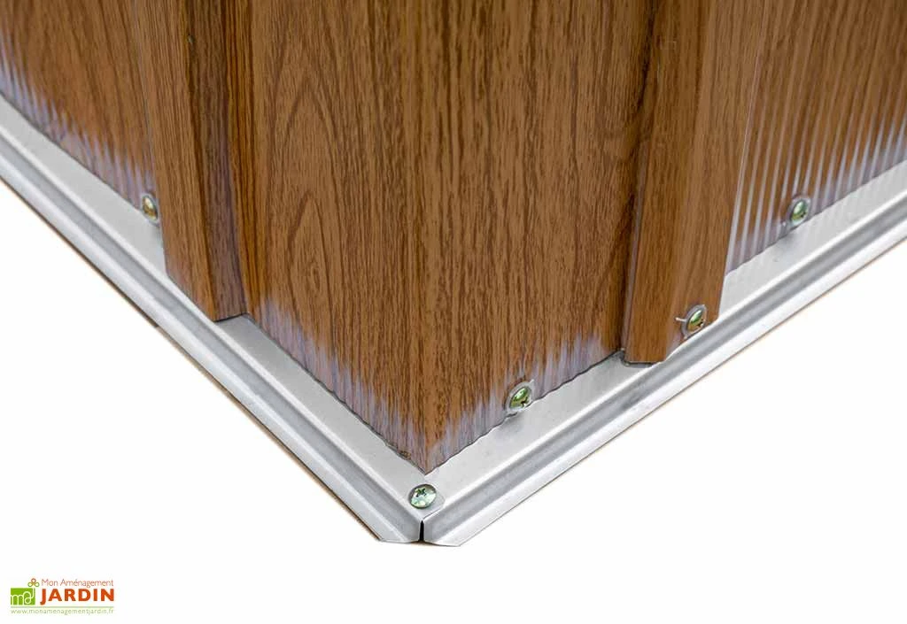 Abri De Jardin En Acier Galvanisé Imitation Bois 4 M² 8 Abri De Jardin En Acier Galvanisé Imitation Bois 4 M² – Image 6