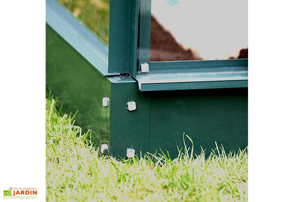 Serre De Jardin En Verre Trempé Lams 4,9 M² - Allium Vert 7 Serre De Jardin En Verre Trempé Lams 4,9 M² - Allium Vert – Image 5