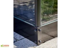 Halls Embase Pour Serre De Jardin En Acier Galvanisé Qube 68 Noir -Garanta Jardin Magasin embase serre jardin acier galvanise qube 68 noir 1