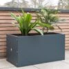 Jardinière Rectangulaire En Métal Thermolaqué Gris Anthracite -Garanta Jardin Magasin ensemble jardiniere terrasse