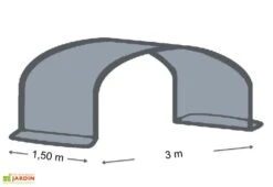 Extension 1,5 M En 2x180µ Pour Serre De Jardin Tunnel Richel Pied Droit 3m -Garanta Jardin Magasin extension serre 3m web