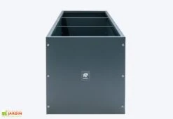 Jardinière Rectangulaire En Métal Thermolaqué Gris Anthracite -Garanta Jardin Magasin face cote ardiniere