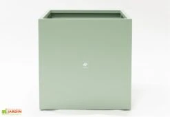 Jardinière Cube En Métal Thermolaqué - 70 X 70 X 70 Cm -Garanta Jardin Magasin face jardiniere vert hg 1