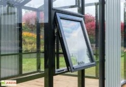 Serre De Jardin En Bois Et Verre Trempé Avec Panneaux Occultants – Hortensia -Garanta Jardin Magasin fenetre serre jardin bois verre trempe stali