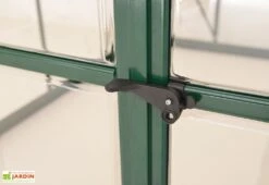 Serre De Jardin En Aluminium Et Polycarbonate Balance – Vert -Garanta Jardin Magasin fermeture porte serre aluminium vert polycarbonate balance