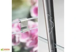 Serre De Jardin En Verre Trempé Lams 4,9 M² - Allium Vert 11 Serre De Jardin En Verre Trempé Lams 4,9 M² - Allium Vert -Garanta Jardin Magasin fixation vitrage serre lams par clips a ressorts 3
