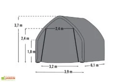 Garage Souple Et Mobile En Acier Et Polyéthylène 24 M² - 6 X 4 M -Garanta Jardin Magasin garage shelter logic souple acier vert 4