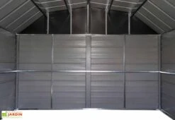 Abri De Jardin En Acier Galvanisé Gris Anthracite 8 M² -Garanta Jardin Magasin interieur abri jardin acier galvanise gris anthracite