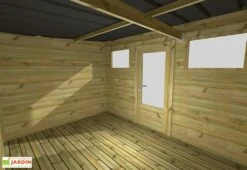 Abri De Jardin En Bois De Pin Traité Avec Auvent Et Plancher – 20,5 M² 9 Abri De Jardin En Bois De Pin Traité Avec Auvent Et Plancher – 20,5 M² -Garanta Jardin Magasin interieur abri jardin avec plancher