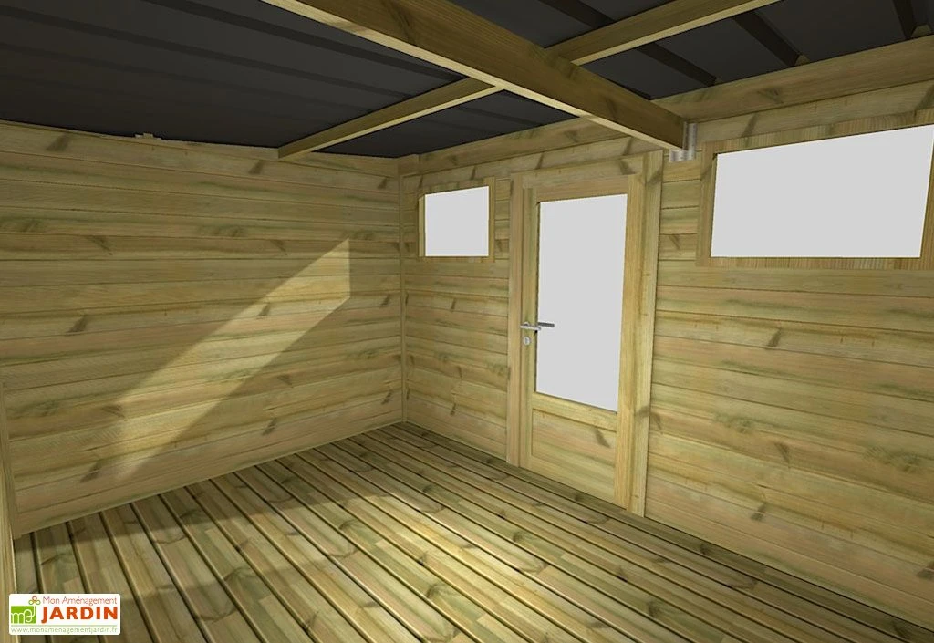 Abri De Jardin En Bois De Pin Traité Avec Auvent Et Plancher – 20,5 M² 6 Abri De Jardin En Bois De Pin Traité Avec Auvent Et Plancher – 20,5 M² – Image 4