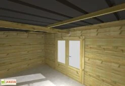 Abri De Jardin En Bois De Pin Traité Et Toiture Bac Acier – 10,5 M² -Garanta Jardin Magasin interieur remise jardin bois