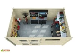 Abri De Jardin En Bois D’épicéa Brut Capucine – 9,87 M² 8 Abri De Jardin En Bois D’épicéa Brut Capucine – 9,87 M² -Garanta Jardin Magasin interieur remise jardin bois brut capucine