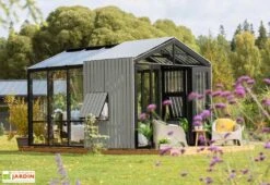Serre De Jardin Bois Et Verre Trempé Avec Panneaux Occultants – Hibiscus -Garanta Jardin Magasin jardin hiver bois verre panneaux occultants stali