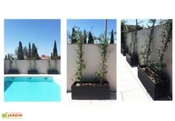 Jardinière En Béton Fibré Retkube 120 (120x40) -Garanta Jardin Magasin jardiniere beton blive retkube noir
