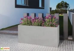 Jardinière En Béton Fibré Retkube 120 (120x40) -Garanta Jardin Magasin jardiniere beton fibre 120x40cm gris