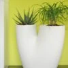 Pot De Fleurs En Polyéthylène Bilobo – 50 X 25 X 50 Cm -Garanta Jardin Magasin jardiniere blanche 1