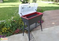 Jardinière Calipso Combi 40L Mini Serre Double Paroi + Réserve D'Eau H80cm -Garanta Jardin Magasin jardiniere calipso combi 40 l cerise 2