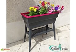 Jardinière Calipso Maxi 40L Double Paroi + Réserve D'Eau H80cm -Garanta Jardin Magasin jardiniere calipso maxi polypropylene 40l reserve 80cm 2