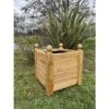 Bac à Fleurs Carré Sur Pieds En Bois De Châtaignier Lasuré - Oranger -Garanta Jardin Magasin jardiniere carree en bois lasure