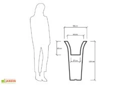 Pot De Fleurs Lumineux En Polyéthylène Flos – Ø 58 X 100 Cm -Garanta Jardin Magasin jardiniere dimensions 1