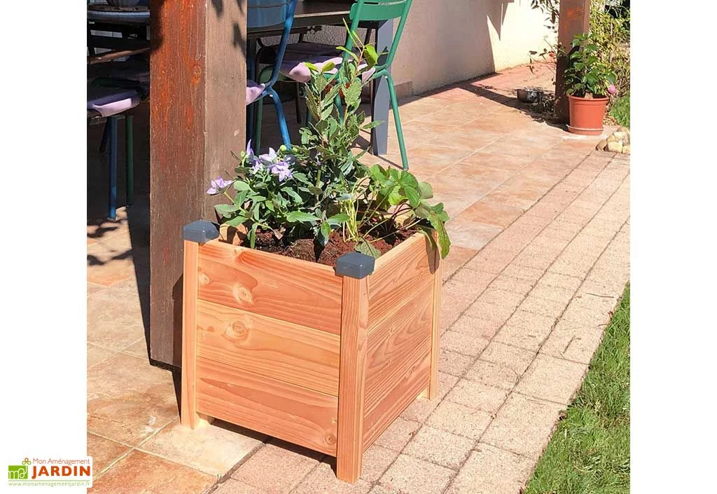 Bac à Fleurs Carré En Bois Douglas Non Traité - Design 4 Bac à Fleurs Carré En Bois Douglas Non Traité - Design – Image 2