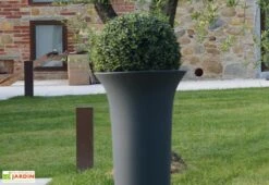 Pot De Fleurs En Polyéthylène Flos – Ø 58 X 100 Cm -Garanta Jardin Magasin jardiniere grise