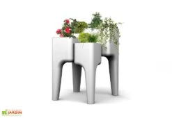 Jardinière Design Kiga XL 4 Bacs Blanche -Garanta Jardin Magasin jardiniere kiga polypropylene blanche 2