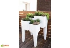 Jardinière Design Kiga XL 4 Bacs Blanche -Garanta Jardin Magasin jardiniere kiga polypropylene blanche 6