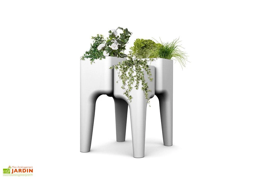 Jardinière Design Kiga M 4 Bacs Blanche 4 Jardinière Design Kiga M 4 Bacs Blanche – Image 2