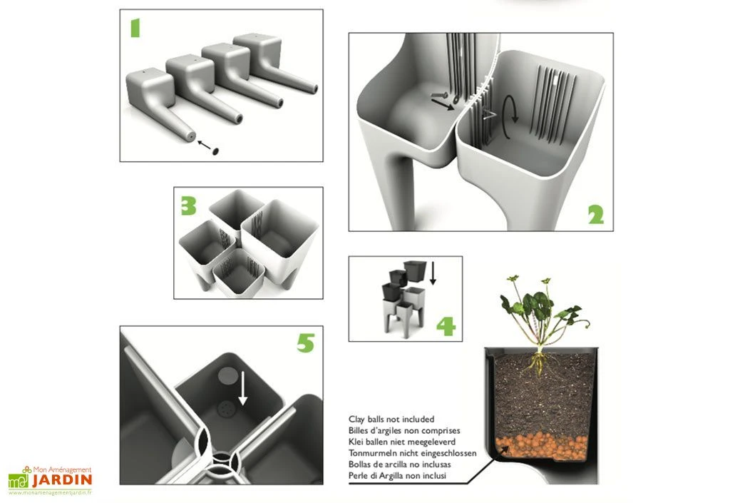 Jardinière Design Kiga M 4 Bacs Lavande 5 Jardinière Design Kiga M 4 Bacs Lavande – Image 3