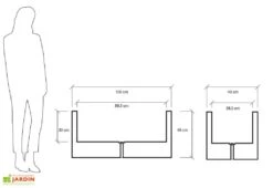 Jardinière Rectangulaire En Polyéthylène Atlantis 100 Cm (pls Coloris) -Garanta Jardin Magasin jardiniere plastique rotomoule double paroi 100cm couleurs 1